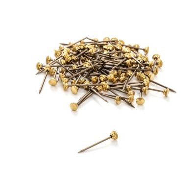 Épingle de rechange en acier et tête en laiton inarrachable Le Crochet X vendue par 12 pièces