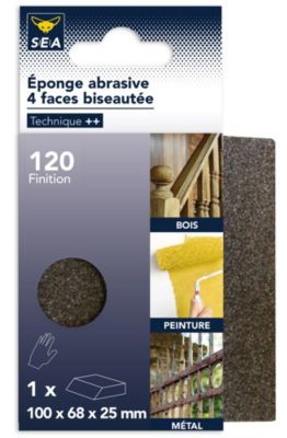 Eponge abrasive 4 faces 100 x 68 mm grain 120