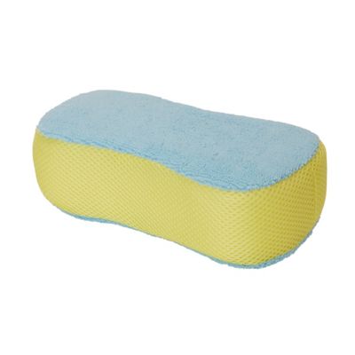 Éponge microfibre bleu et jaune L.23 x l.7 cm