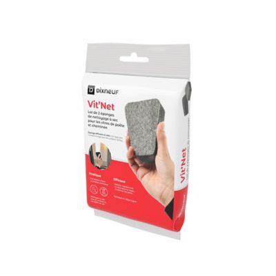 Eponge nettoyage à sec pour les vitres de poêle ou cheminée Dixneuf Vit'net