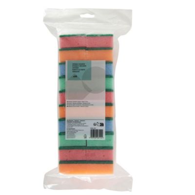 Éponge synthétique à récurer multi-usages L.13 x l.8,4 x ep.2,4 cm multicouleur vendue par 20 pièces