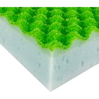Éponge synthétique abrasive L.11 x l.6,5 x 2,4 cm blanc et vert vendue par 3 pièces