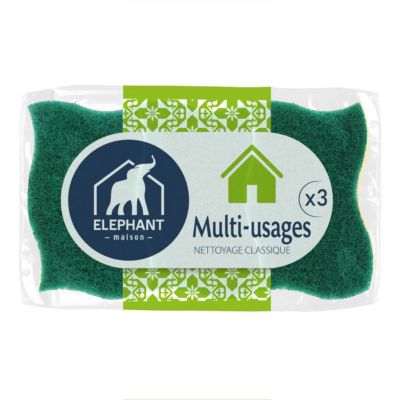 Éponges grattantes multi-usages x3 Élephant