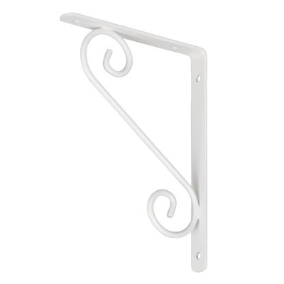Équerre arabesque en acier blanc Form Antik H. 20 x P. 15 cm