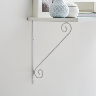 Équerre arabesque en acier blanc Form Antik H. 20 x P. 15 cm