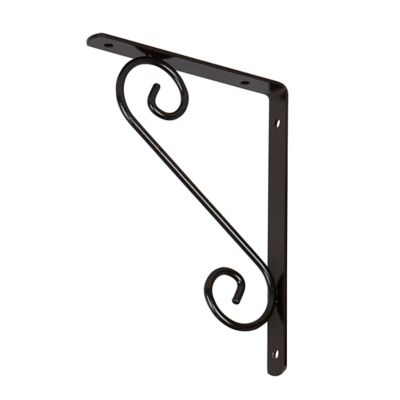 Équerre arabesque en acier noir Form Antik H. 20 x P. 15 cm