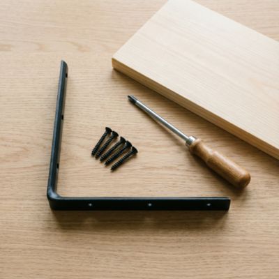 Equerre demi ronde 250 x 250 mm - acier noir