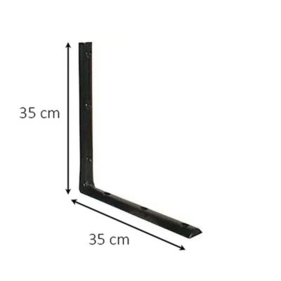 Equerre demi ronde 350 x 350 mm - acier noir