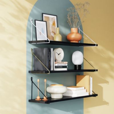 Équerre en fil d'acier blanc GoodHome Arama H. 21 x P. 21 cm