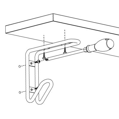 Équerre filaire 2 en 1 à visser l. 15,8 cm Cime métal noir vendue par 2