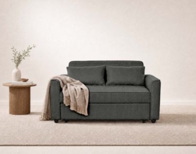 Ernest - Canapé droit 2 places convertible en velours côtelé - Best Mobilier