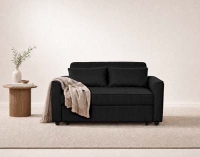 Ernest - Canapé droit 2 places convertible en velours côtelé - Best Mobilier