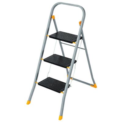 Escabeau 3 marches pliable Charge 150kg Marche pied anti-dérapant Bricolage Maison Chantier INTEC