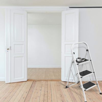 Escabeau 3 Marches pliant  antidérapant Acier Max 150kg (46x71x105cm) MSV