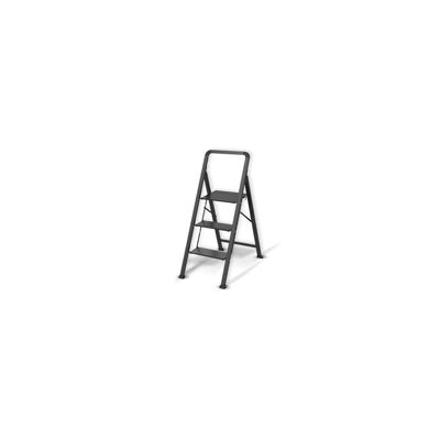 Escabeau 3 marches pliant antidérapant en Acier  Max 150kg (62x42,5x108cm) Noir Mat MSV