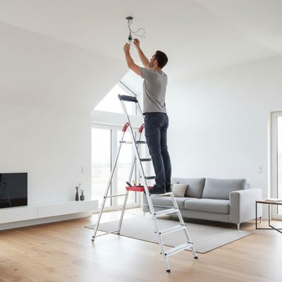 Escabeau 7 marches - Hauteur max. de travail 3.50m - 8507-001
