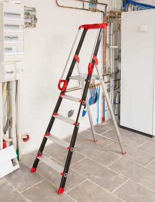 Escabeau alu 5 marches - Hauteur de travail max. 2.99m - 239205