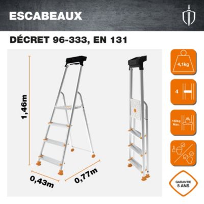 Escabeau aluminium 4 marches Magnusson