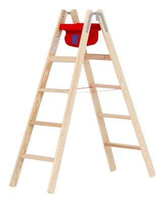 Escabeau bois 2x4 marches - Hauteur atteignable 2.18m - 71499/2X4