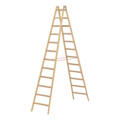 Escabeau bois double 2x10 échelons - Hauteur max. de travail 3.75m - 71410/2X10
