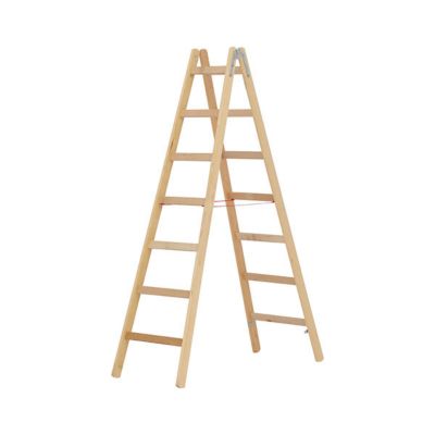 Escabeau bois double 2x8 échelons - Hauteur max. de travail 3.25m - 71410/2X8