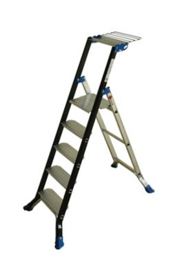 Escabeau de chantier Escalux en aluminium 5 marches – Hauteur de travail 3,11 m