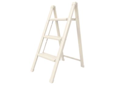 Escabeau domestique pliable SLIM DRABEST à 3 marches, couleur crème 1 pièce.