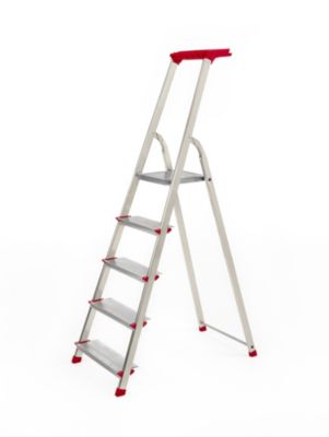 Escabeau Escalux Conforlux en aluminium 5 marches extra larges – Hauteur de travail 2,99 m