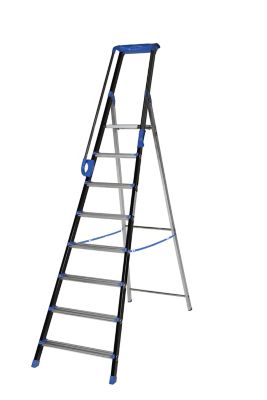 Escabeau Mac Allister 8 marches avec rampes en aluminium