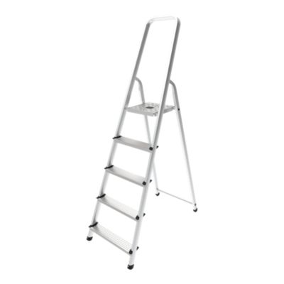 Escabeau pliable en aluminium 5 marches – Hauteur de travail 2,73 m