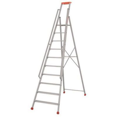 Escabeau - TUBESCA-COMABI - MP PRO - Aluminium anodisé - 10 marches - Haute sécurité