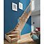 Escalier 1/4 tournant droit bois l.80 cm 13 marches hêtre rampe à balustres tournés