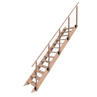 Escalier bois droit avec garde-corps, Novesta KORDO