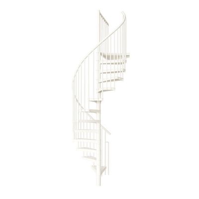 Escalier colimaçon métal 13 marches - Hauteur à franchir 2.47 à 3.05m - Diamètre 140cm - Blanc - RONDO140-BB/13