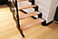 Escalier crémaillière droit Costa rampe acier marche hêtre l. 2.75 m