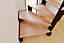 Escalier crémaillière quart tournant Costa rampe acier marche hêtre l. 2.75 m