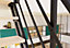 Escalier d'atelier droit Valencia 12 marches rampe en acier et marche en métal l.2.92 m