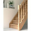 Escalier droit bois 13 marches hêtre rampe à balustres tournés