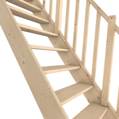 Escalier droit FORTIA bois 13 marches Rapallo