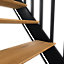 Escalier droit FORTIA bois et aluminium noir Gagliano