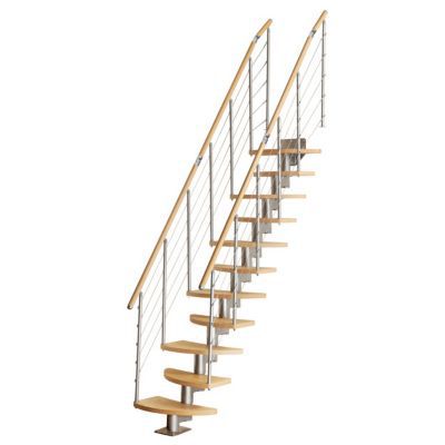 Escalier droit gain de place à pas alternés bois Inversio l.64 cm 11 marches hêtre