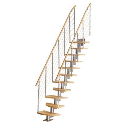 Escalier droit gain de place à pas alternés bois Inversio l.64 cm 11 marches hêtre