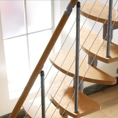 Escalier droit gain de place à pas alternés bois Inversio l.64 cm 11 marches hêtre