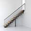 Escalier droit métal et bois Magia 90 l.70 cm 10 marches gris fonte/clair