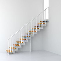 Escalier droit métal et bois Magia 90 l.80 cm 10 marches blanc/clair