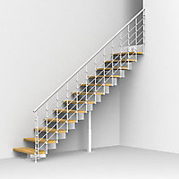 Escalier droit métal et bois Magia 90Xtra l.70 cm 12 marches blanc/chêne