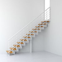 Escalier droit métal et bois Magia 90Xtra l.90 cm 10 marches blanc/clair