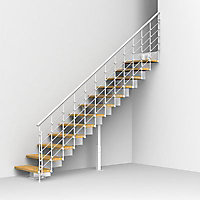 Escalier droit métal et bois Magia 90Xtra l.90 cm 12 marches blanc/chêne