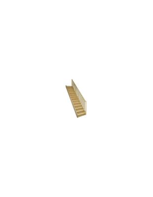 Escalier Droit Moreno Sapin Avec Rampe  Avec Contremarches   H Sol Sol 285 Cm