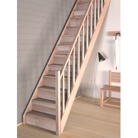 Escalier droit ouvert HandyStairs "VEGA80" - hauteur 280cm - 13 marches en hêtre - sans main courante
